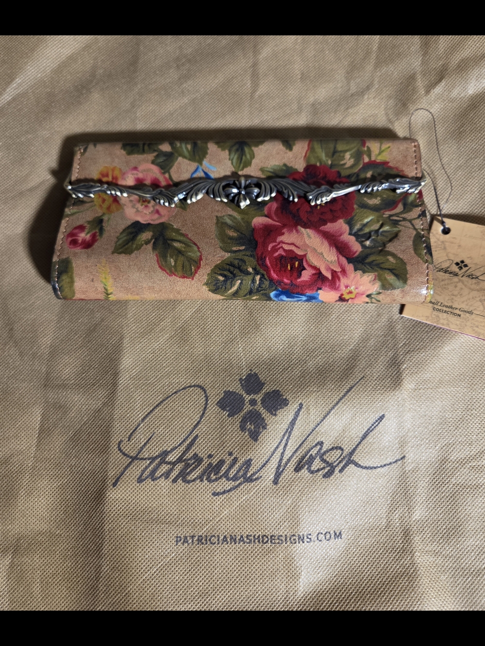 Patricia Nash Loxley Floral Wallet Vintage Victorian Garden